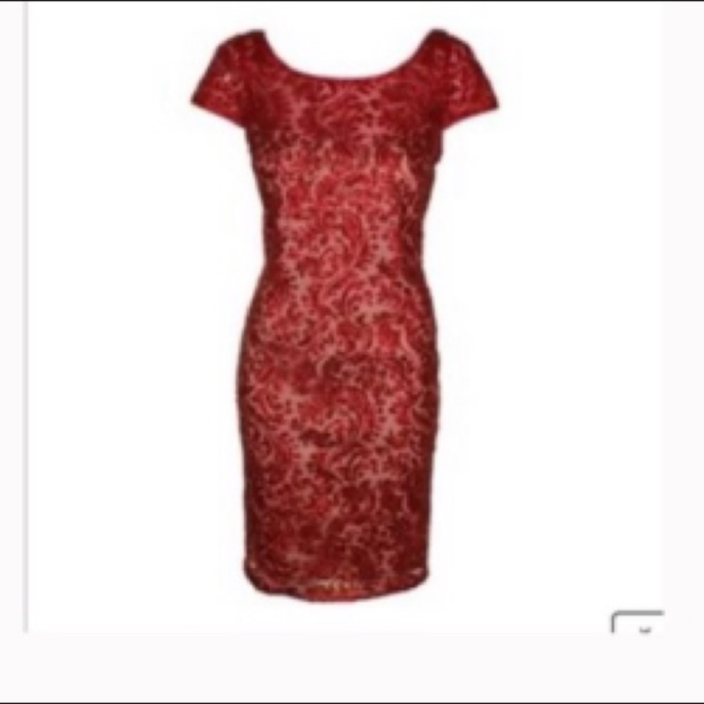 Red Calvin Klein Cap Sleeve Dress
